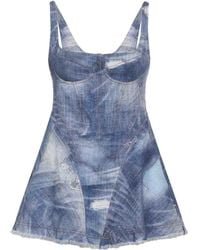 Roberto Cavalli - Cotton Mini Dress - Lyst
