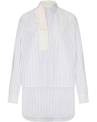 Sacai - Striped Shirt Dress With Integrated Scarf - Lyst