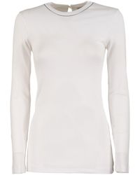 Brunello Cucinelli - Monili Detailed Crewneck T-Shirt - Lyst