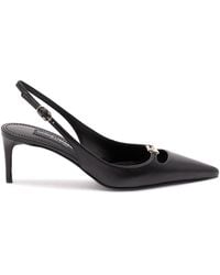 Dolce & Gabbana - Silk-Effect Nappa Leather Slingbacks - Lyst