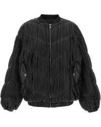 ROTATE BIRGER CHRISTENSEN - Pleated Bomber Jacket - Lyst