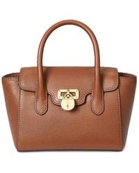 Ralph Lauren - Tnnr Sm Schl-Satchel-Small-Luxe Pebble Lthr - Lyst