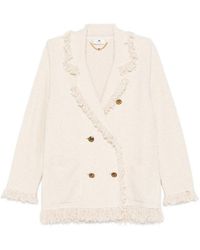 Elisabetta Franchi - Boucl Knit Jacket With Fringes By - Lyst