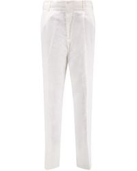 Brunello Cucinelli - Linen And Cotton Trousers - Lyst
