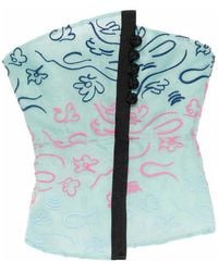 Emporio Armani - Embroidered Strapless Top - Lyst