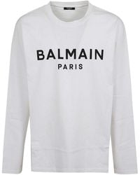 Balmain - Ls Print T-Shirt - Lyst