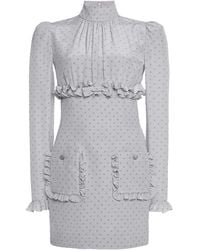 Alessandra Rich - Polka-Dot Mini Dress With Ruffles - Lyst