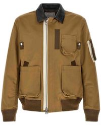 Sacai - Leather Collar Blouson - Lyst