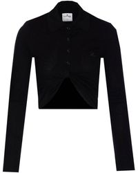 Courreges - Twist Pique Crop Polo - Lyst