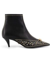 Versace - Studded La Medusa Anke Boots - Lyst