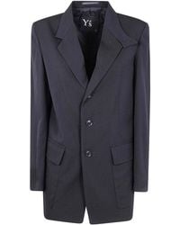 Y's Yohji Yamamoto - Notched Lapel Gabardine Jacket - Lyst