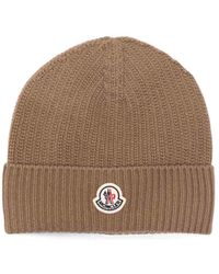 Moncler - Ribbed Wool Beanie With Logo - Lyst