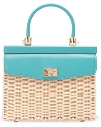 Rodo - Wicker And Leather Medium Handbag - Lyst