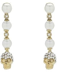 McQueen - Skull And Pearl Earrings - Lyst