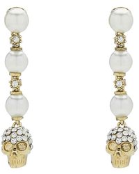McQueen - Skull And Pearl Earrings - Lyst