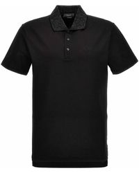 Versace - Logo Sequin Polo Shirt - Lyst