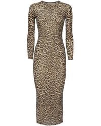 Blumarine - Leopard Print Midi Dress - Lyst