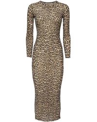 Blumarine - Leopard Print Midi Dress - Lyst