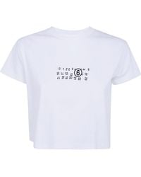 MM6 by Maison Margiela - Basic Cropped T-Shirt - Lyst