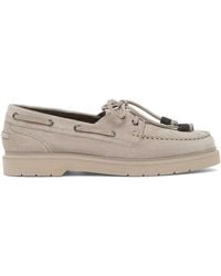 Brunello Cucinelli - Boat Moccasins With Jewelry Chain - Lyst