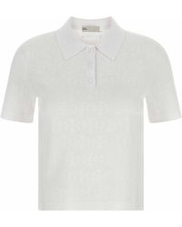 Tory Burch - Pointelle Viscose Polo Shirt - Lyst