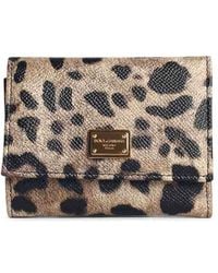 Dolce & Gabbana - Dauphine Leopard Leather Portafolgio - Lyst