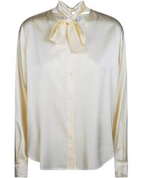 forte_forte - Heavy Stretch Silk Satin Shirt - Lyst
