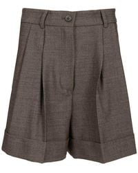 P.A.R.O.S.H. - Wool Blend Pleated Shorts - Lyst