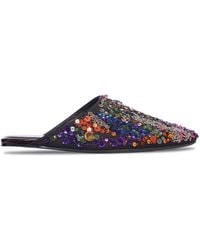 Dries Van Noten - Decorated Satin Crepe Mule - Lyst