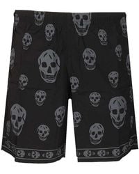 McQueen - Swim Shorts With Skull Motif - Lyst