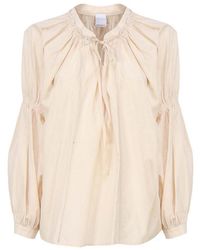 Pinko - Blouse With Perforated Embroidery - Lyst