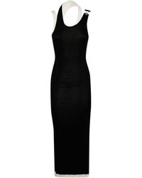 Jean Paul Gaultier - Cotton Ribbed Twisted Double Layer Dress - Lyst