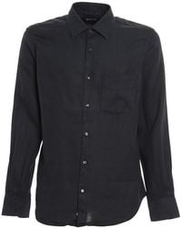 Aspesi - Linen Shirt With Patch Pocket - Lyst