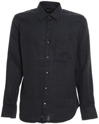 Aspesi - Linen Shirt With Patch Pocket - Lyst
