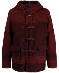 C.P. Company - Red Check Duffle Coat - Lyst