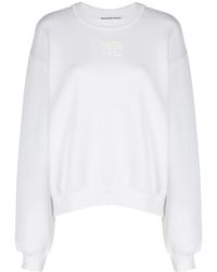 Alexander Wang - Crewneck Cotton Sweatshirt With Logo - Lyst
