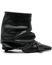 The Attico - Juno Leather Ankle Boots With Heel - Lyst