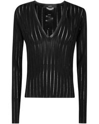 SAPIO - Viscose Crepe De Chine V Neck Sweater - Lyst