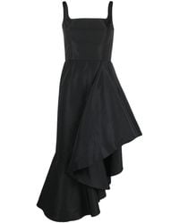 Alexander McQueen - Midi Dress With Asymmetrical Draping In - Lyst