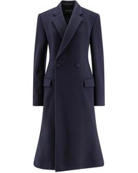 Balenciaga - Double-Breasted Godet Midi Wool Coat - Lyst