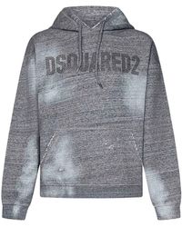 DSquared² - Brushed Cotton Fleece Hoodie - Lyst