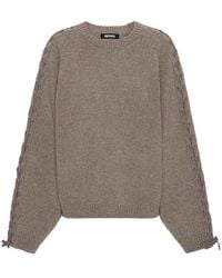 ROTATE BIRGER CHRISTENSEN - Knit Sweater With Lace-Up Details - Lyst