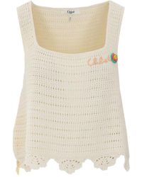 Chloé - Cropped Crochet Knit Top - Lyst