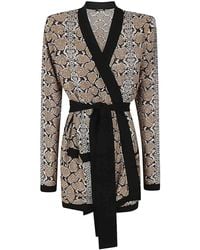Balmain - Glittered Belted Cardigan - Lyst