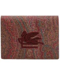 Etro - Paisley Fabric Wallet Pegaso Logo - Lyst