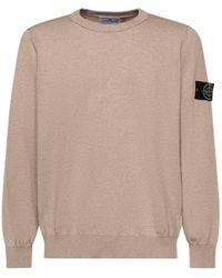 Stone Island - Cotton Sweater With Logo - Lyst