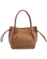 Tod's - Medium Suede Bucket Bag - Lyst