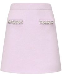 Self-Portrait - Mini Skirt With Crystal Trim - Lyst