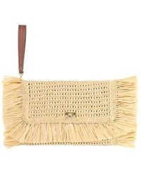 Anya Hindmarch - Oversize Raffia Clutch Bag - Lyst