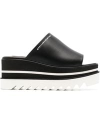 Stella McCartney - Platform-Sole Sandals With Logo - Lyst